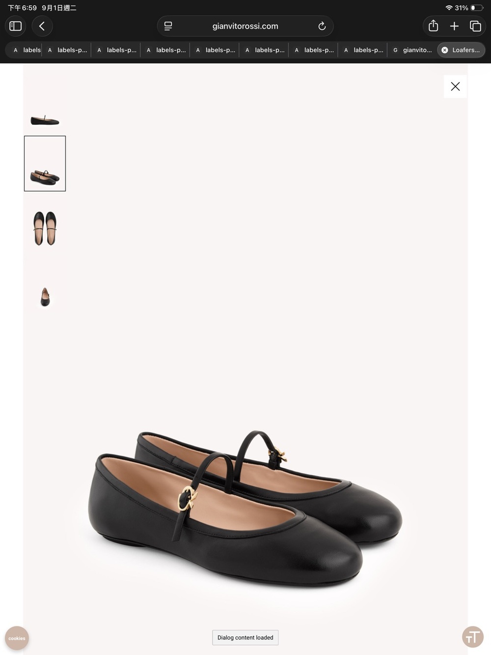 Gianvito Rossi Black Leather Mary Jane Flats - Picture 3 of 7